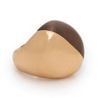 Sabbadini, 'Pebble', Rose Gold and Brown Steel Ring