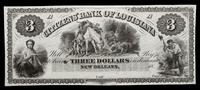 Obsolete $3 Bank Note: Citizens Bank of Louisiana — NEW ORLEANS, LOUISIANA