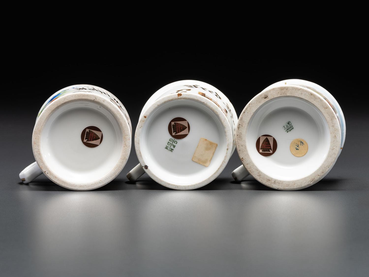 Three Porcelain Occupational Shaving Mugs