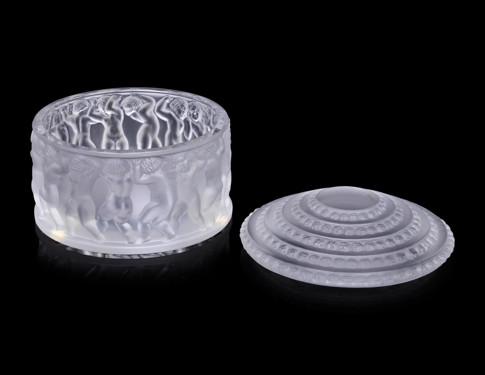 A Lalique Glass Covered Box