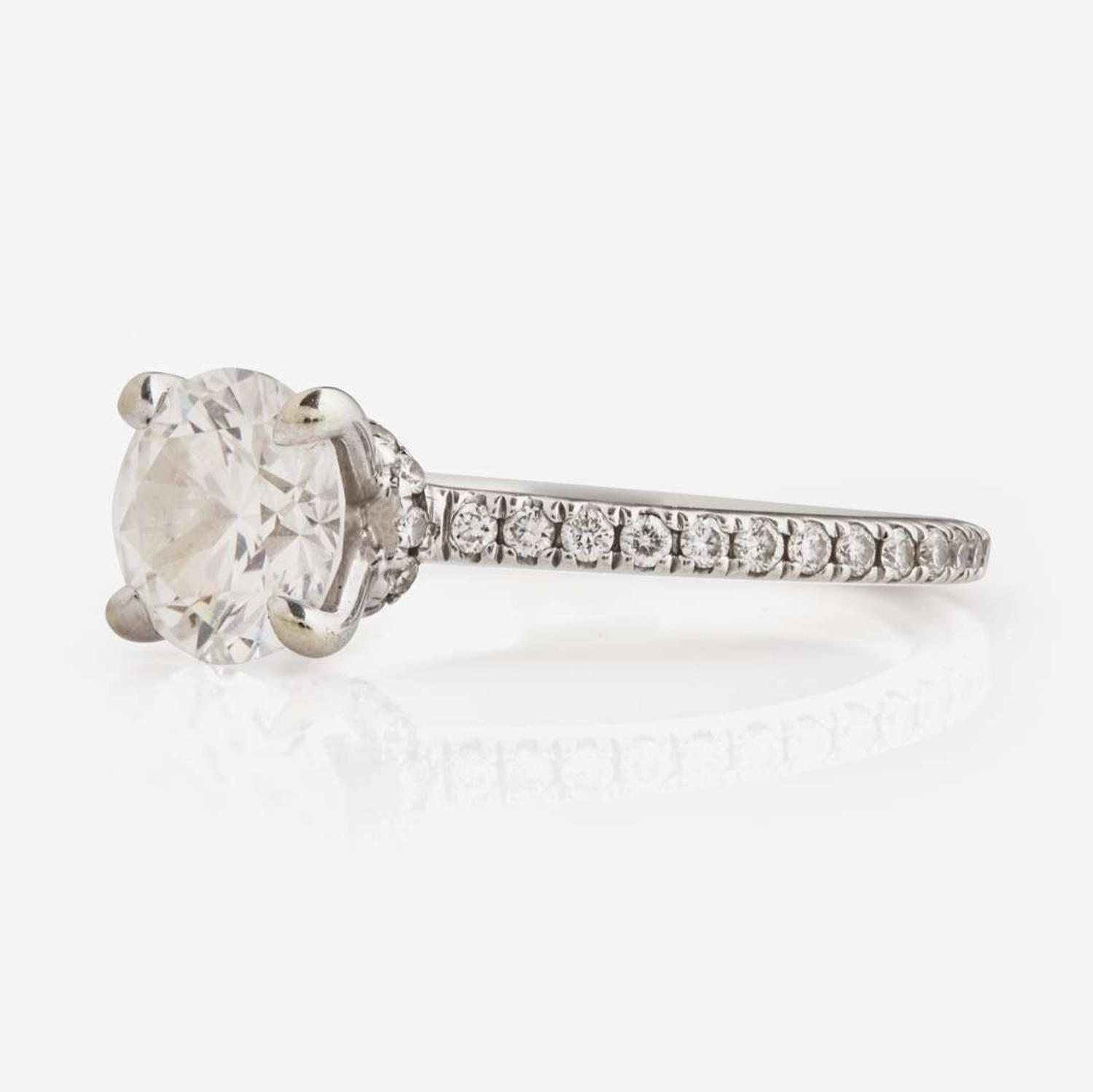 An 18K White Gold and Diamond Ring 1.25 Carat Colorless (D) Internally Flawless (IF) Round Brilliant Diamond, GIA Certified