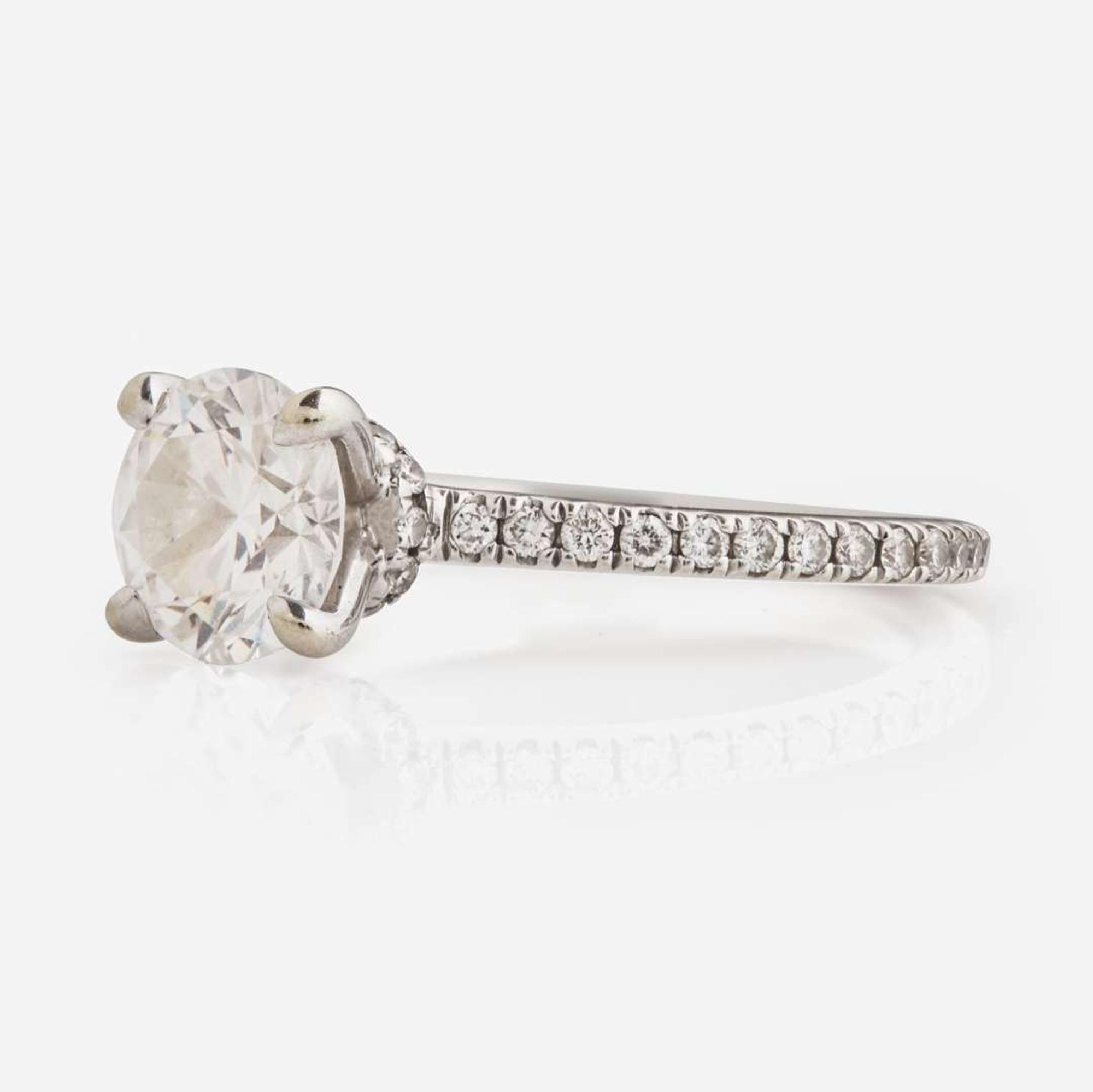 An 18K White Gold and Diamond Ring 1.25 Carat Colorless (D) Internally Flawless (IF) Round Brilliant Diamond, GIA Certified