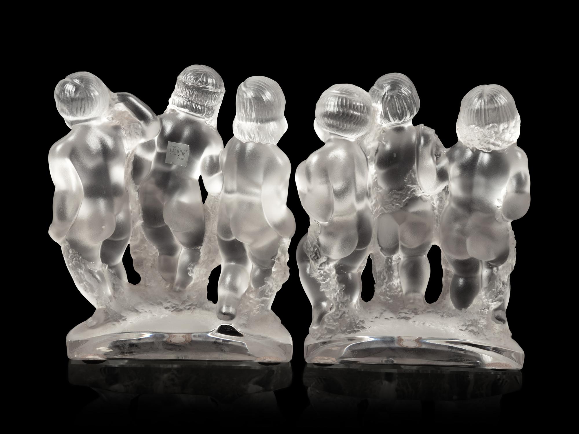 A Pair of Lalique Luxembourg Bookends