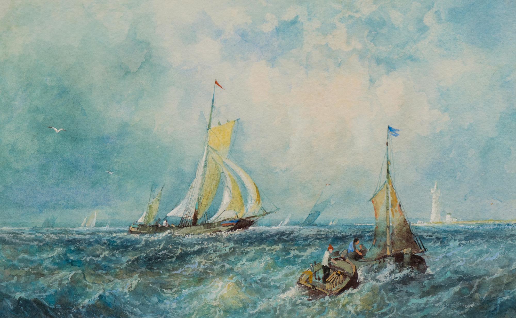 A Pair of Ships at Sea