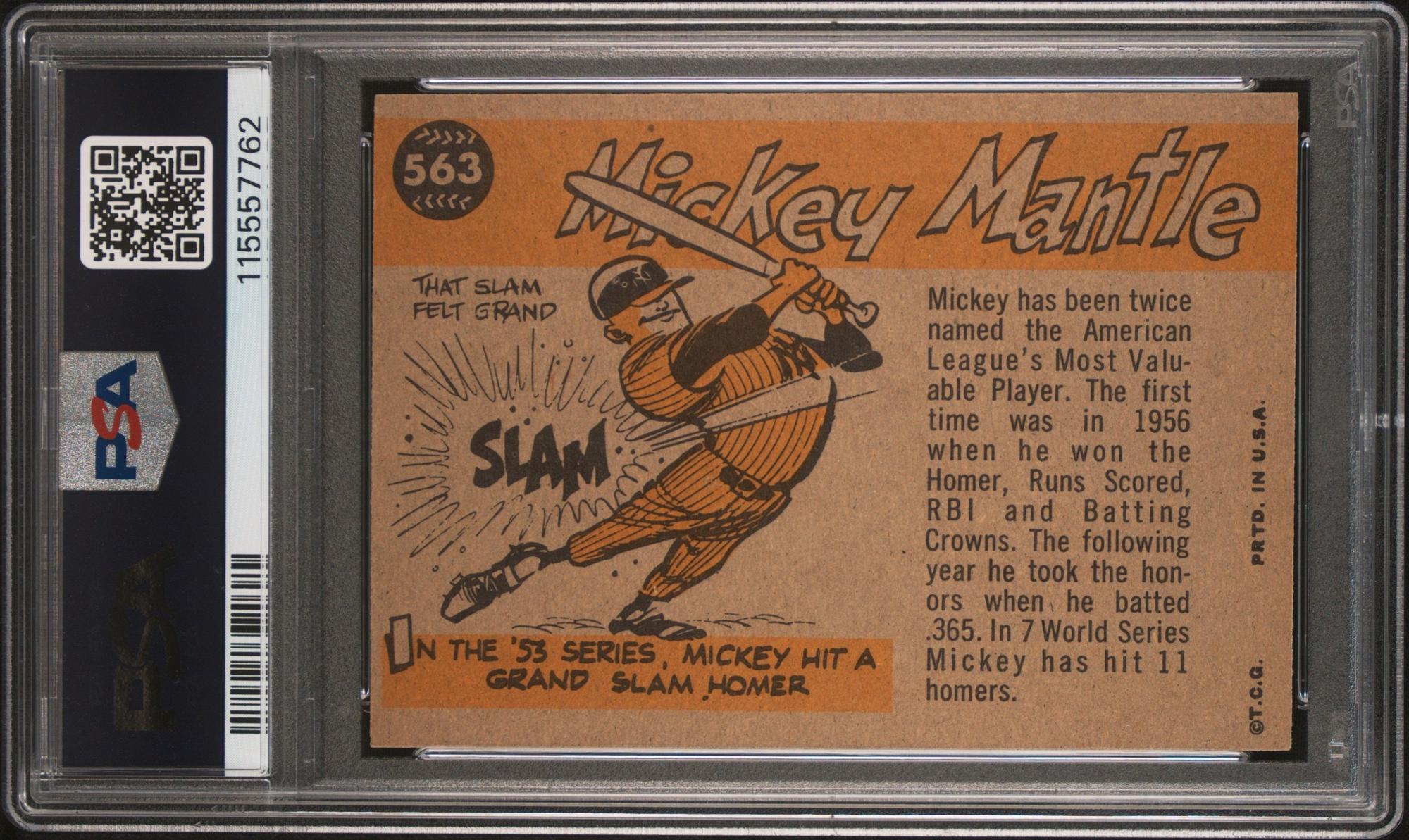 A 1960 Topps Mickey Mantle All Star Baseball Card No. 563 (PSA 7 NM) from The Collection of David Eisenhower
