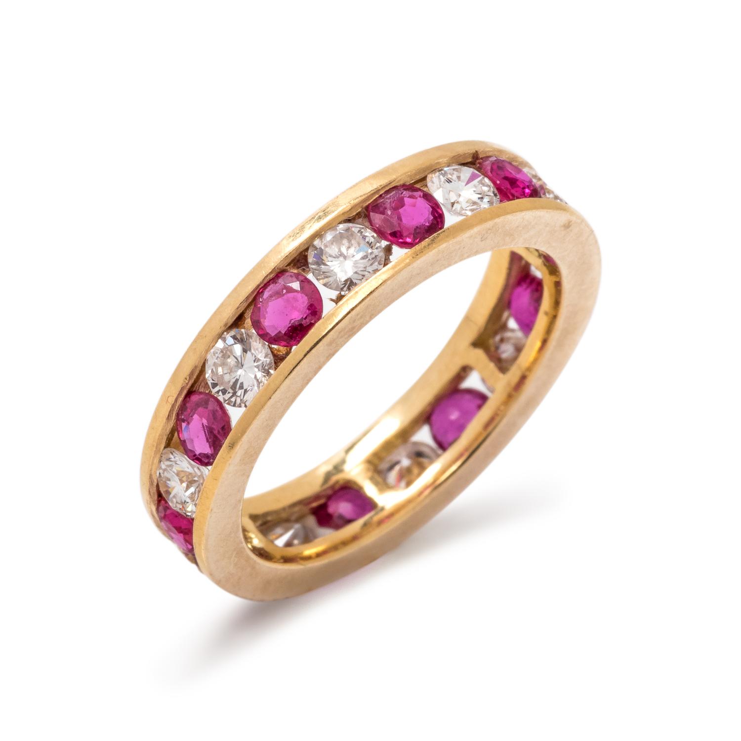 DIAMOND AND RUBY ETERNITY BAND