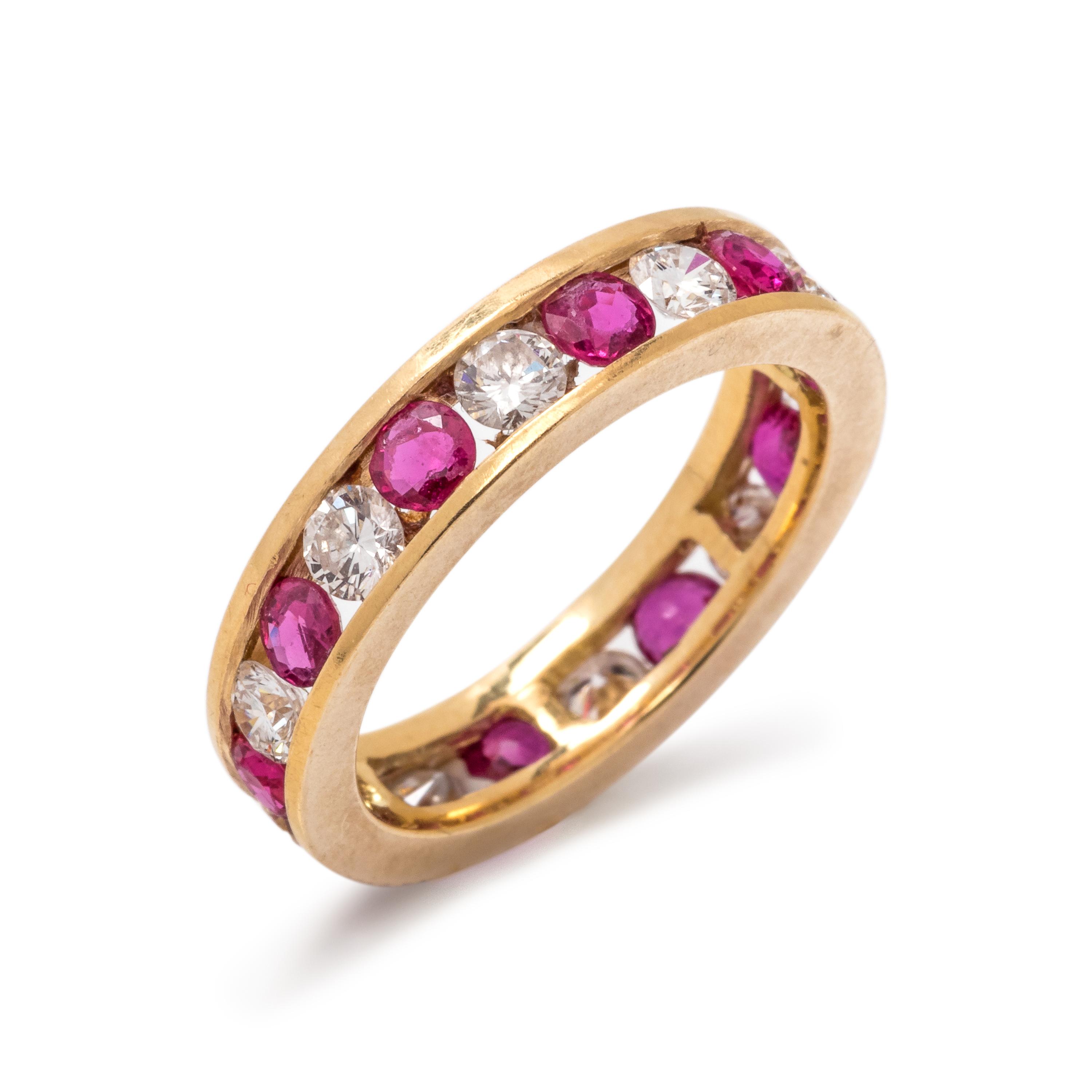 DIAMOND AND RUBY ETERNITY BAND