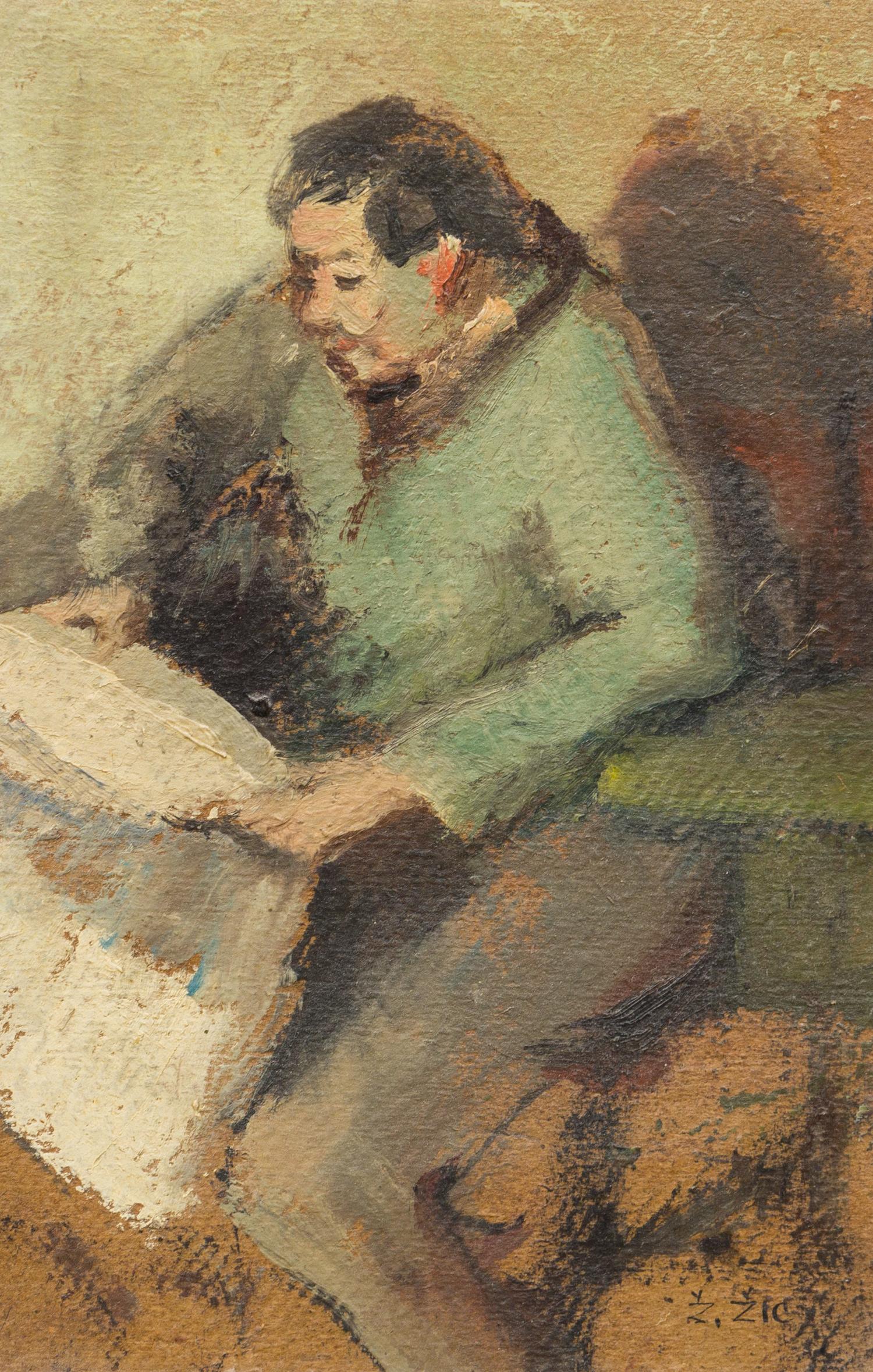 Children in the Park , At the Beach , The Park Bench and Reading the Newspaper (four works)