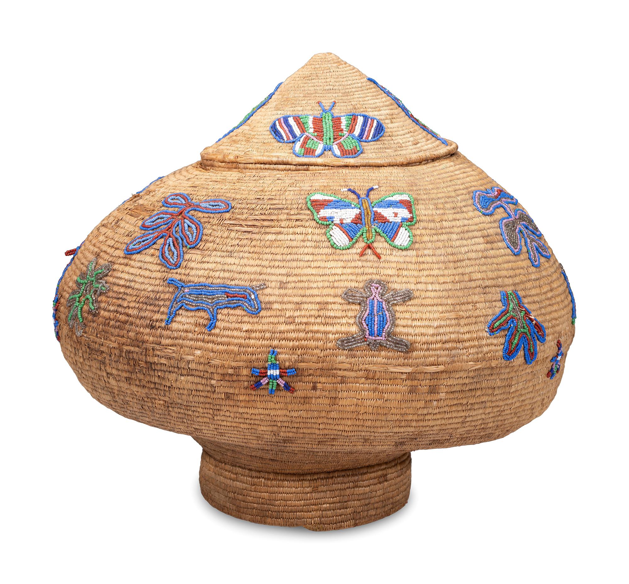 Native Alaskan Beaded Basket