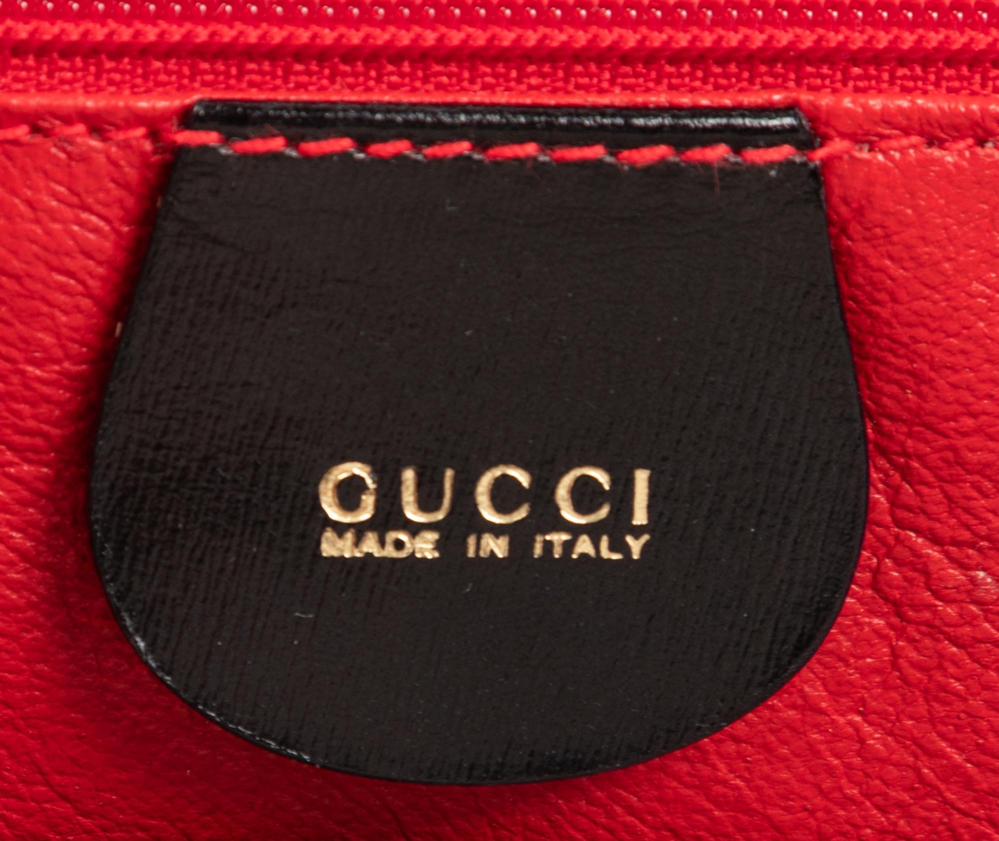 Gucci Black Leather Handbag with Bamboo Handle