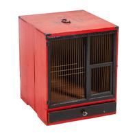 A Wooden Japanese Dog Crate Height 18 x width 15 x depth 16 inches.