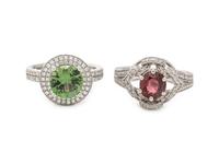 COLLECTION OF GEMSTONE AND DIAMOND RING