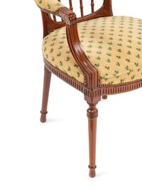 An Italian Neoclassical Walnut Armchair with Needlepoint Upholstery