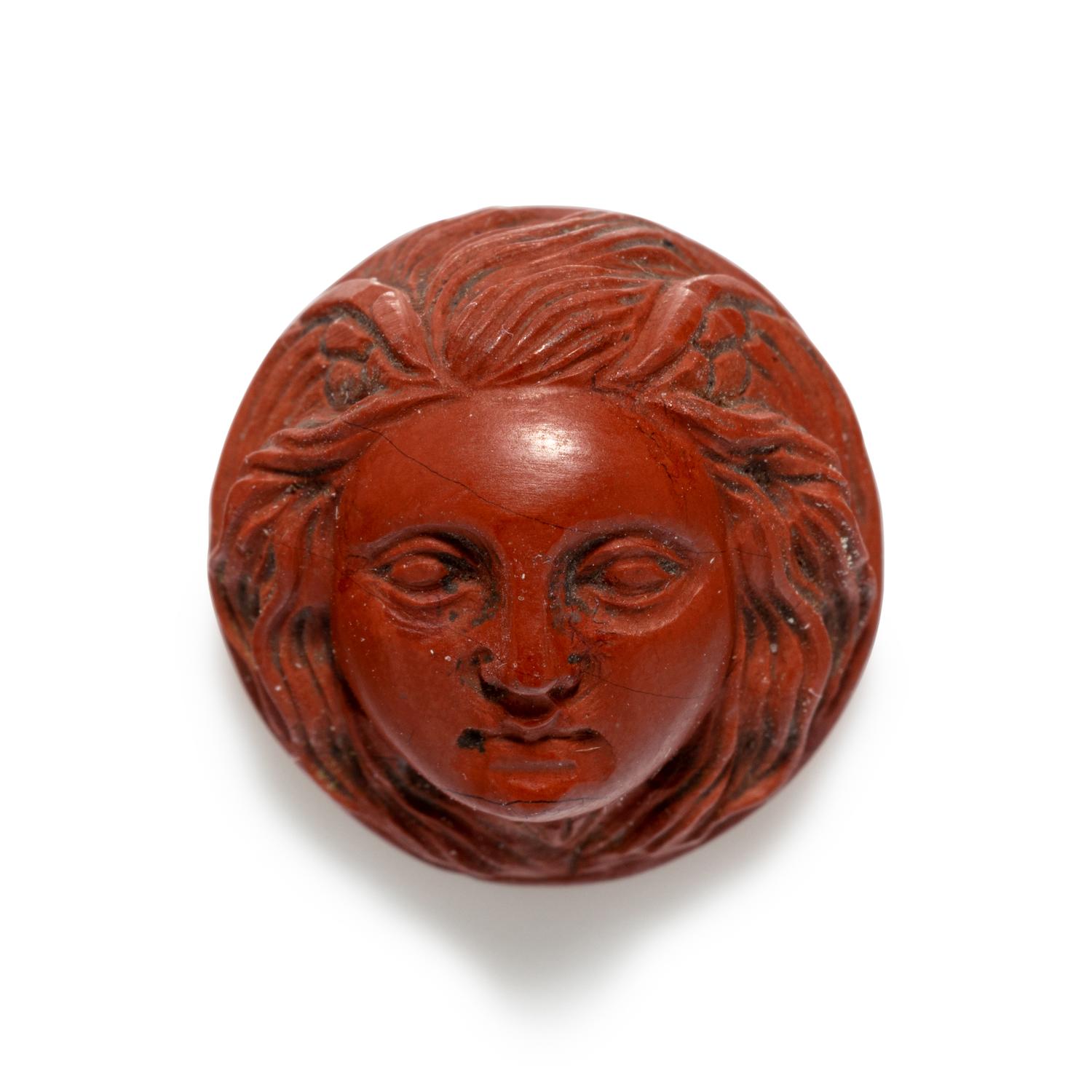 A Greek Red Jasper Cameo with the Head of Medusa