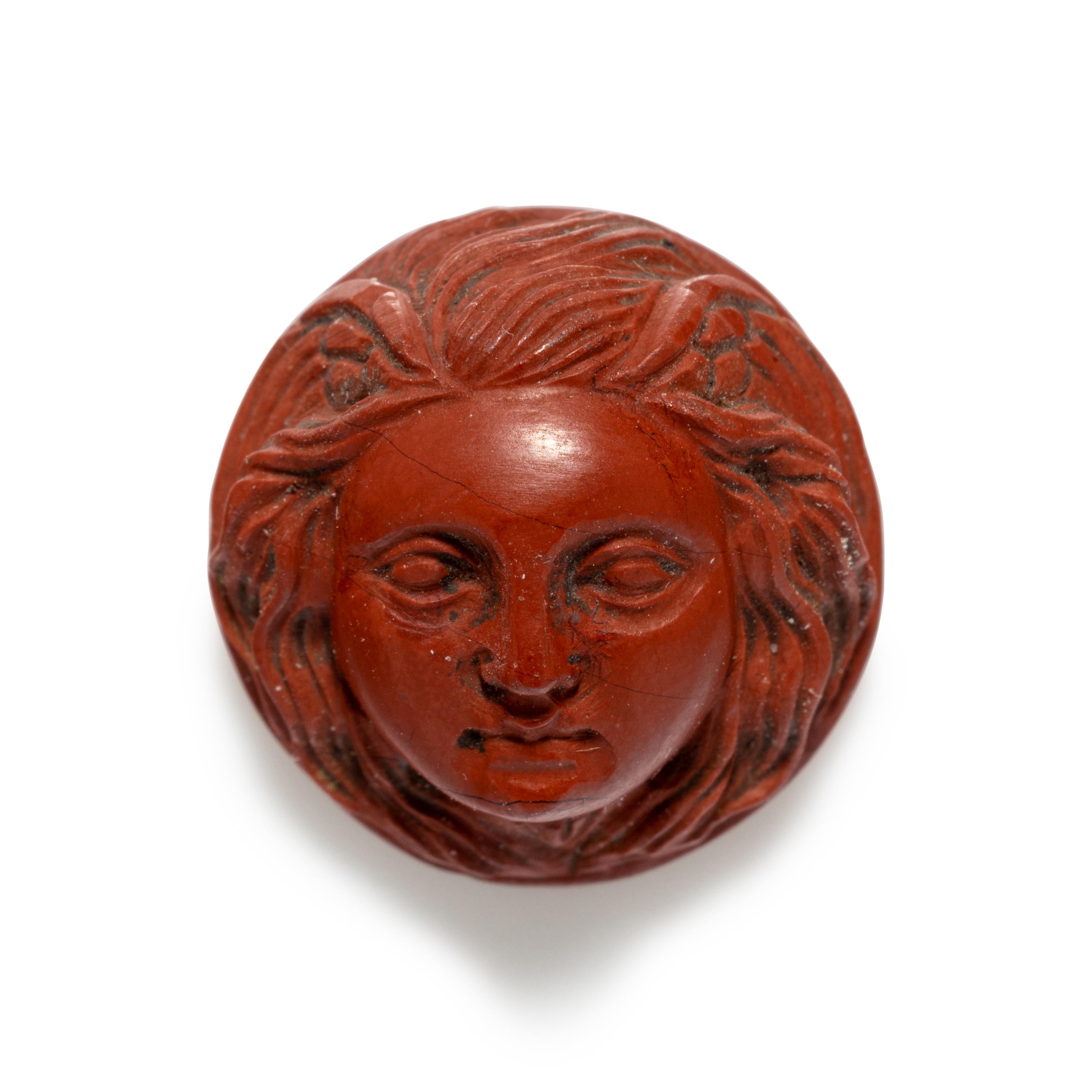 A Greek Red Jasper Cameo with the Head of Medusa