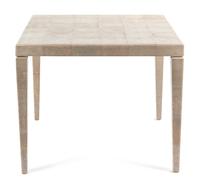A Lizard Skin Card Table Height 28 1/2 x witdth 35 3/4 x depth 35 3/4 inches. — STYLE OF KARL SPRINGER