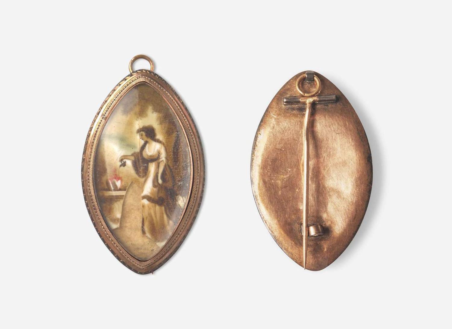 A collection of seven pieces of mourning jewelry, 18th and 19th century