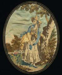 A French or English Silk Needlework Picture