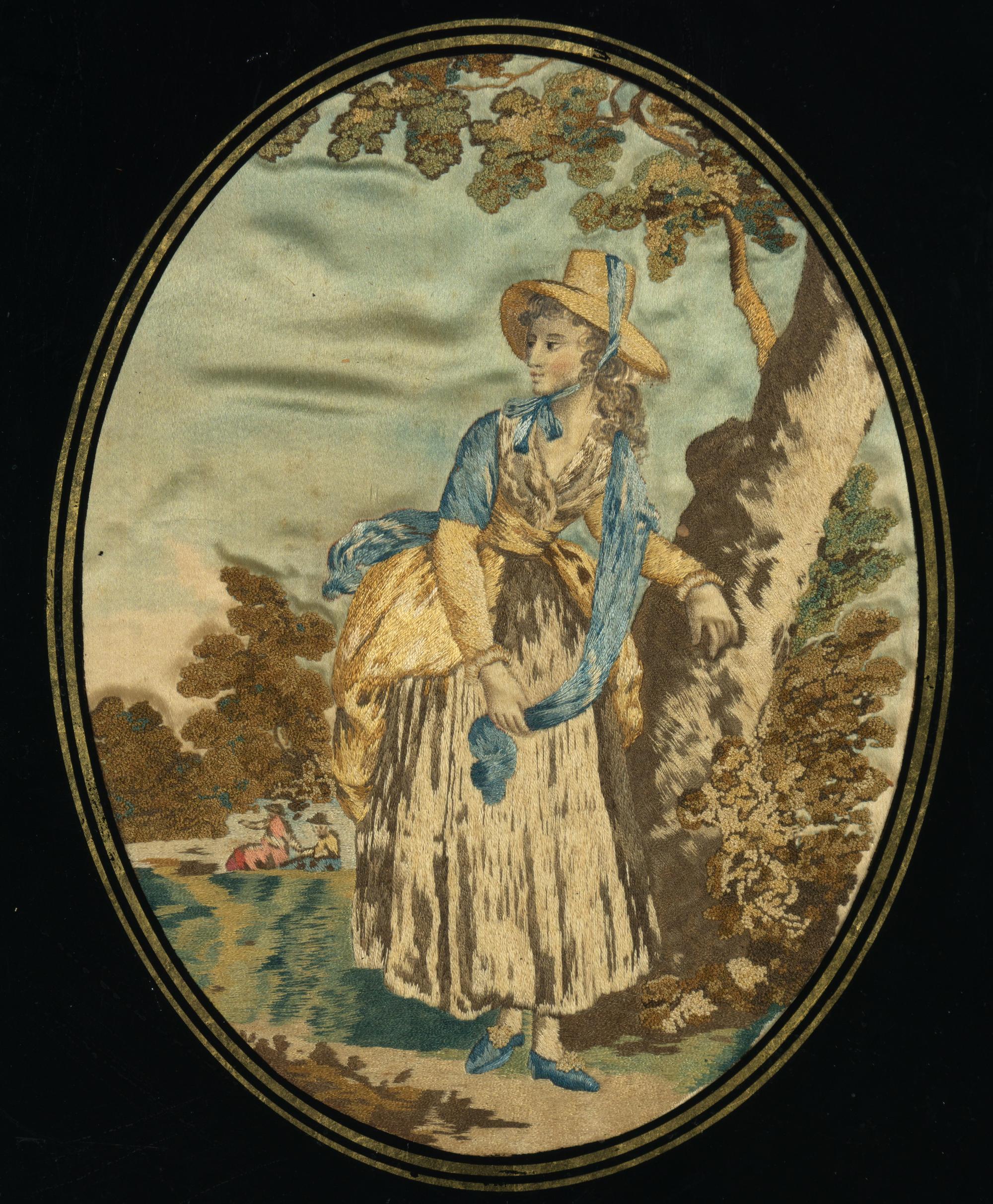 A French or English Silk Needlework Picture