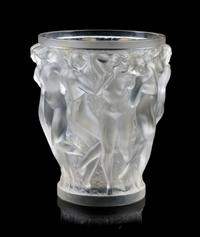 Lalique, , a Bacchantes pattern frosted and clear glass vase
