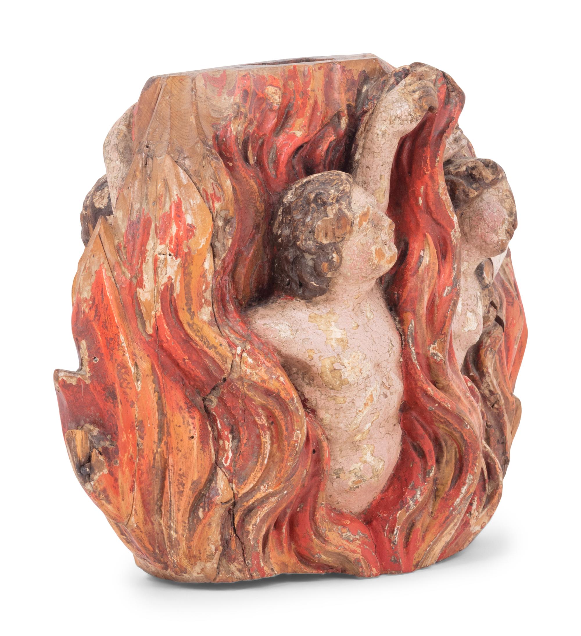 An Italian Painted Wood Figural Group