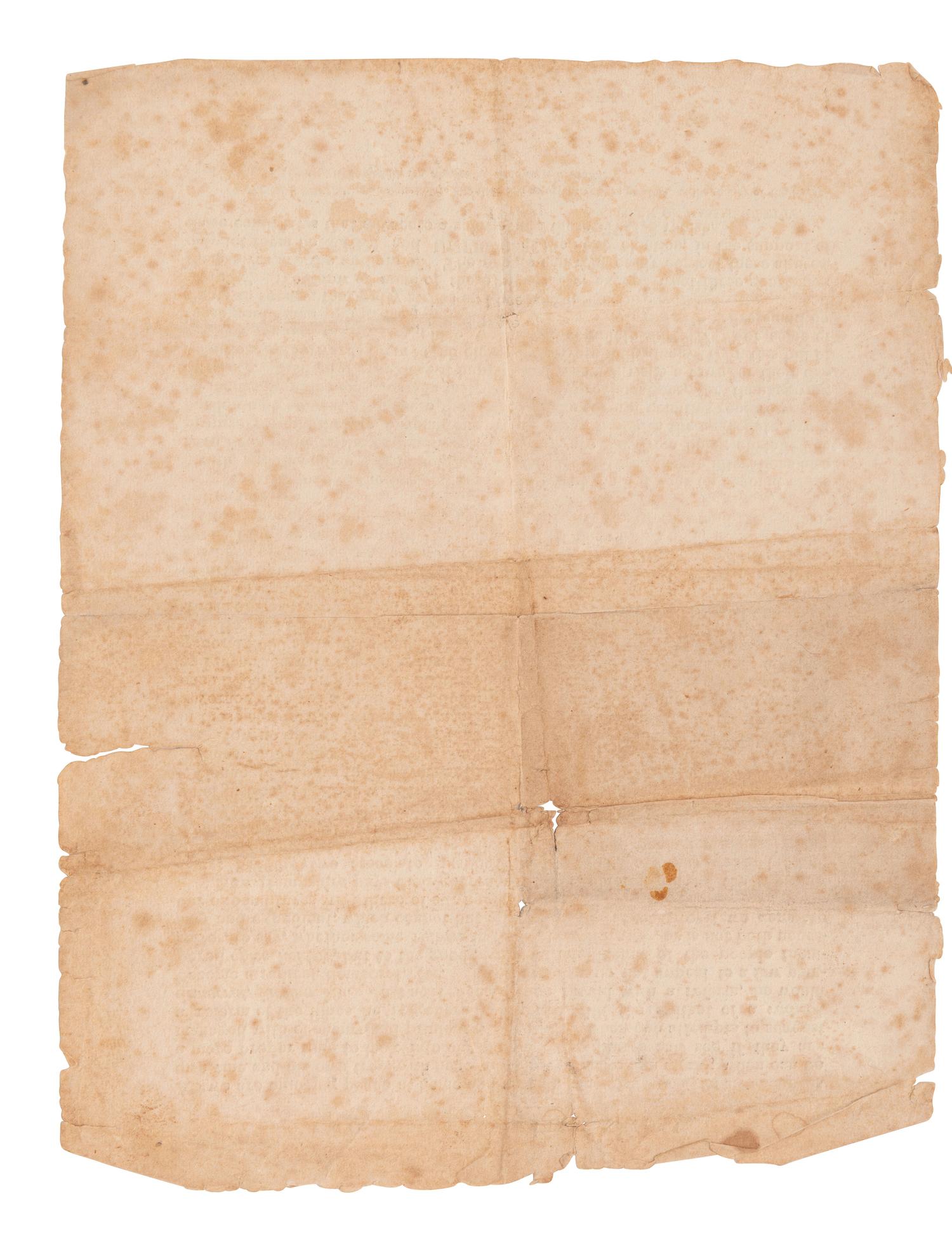 [POLITICS]. "To The People." Printed broadside from "A Citizen of Massachusetts."
