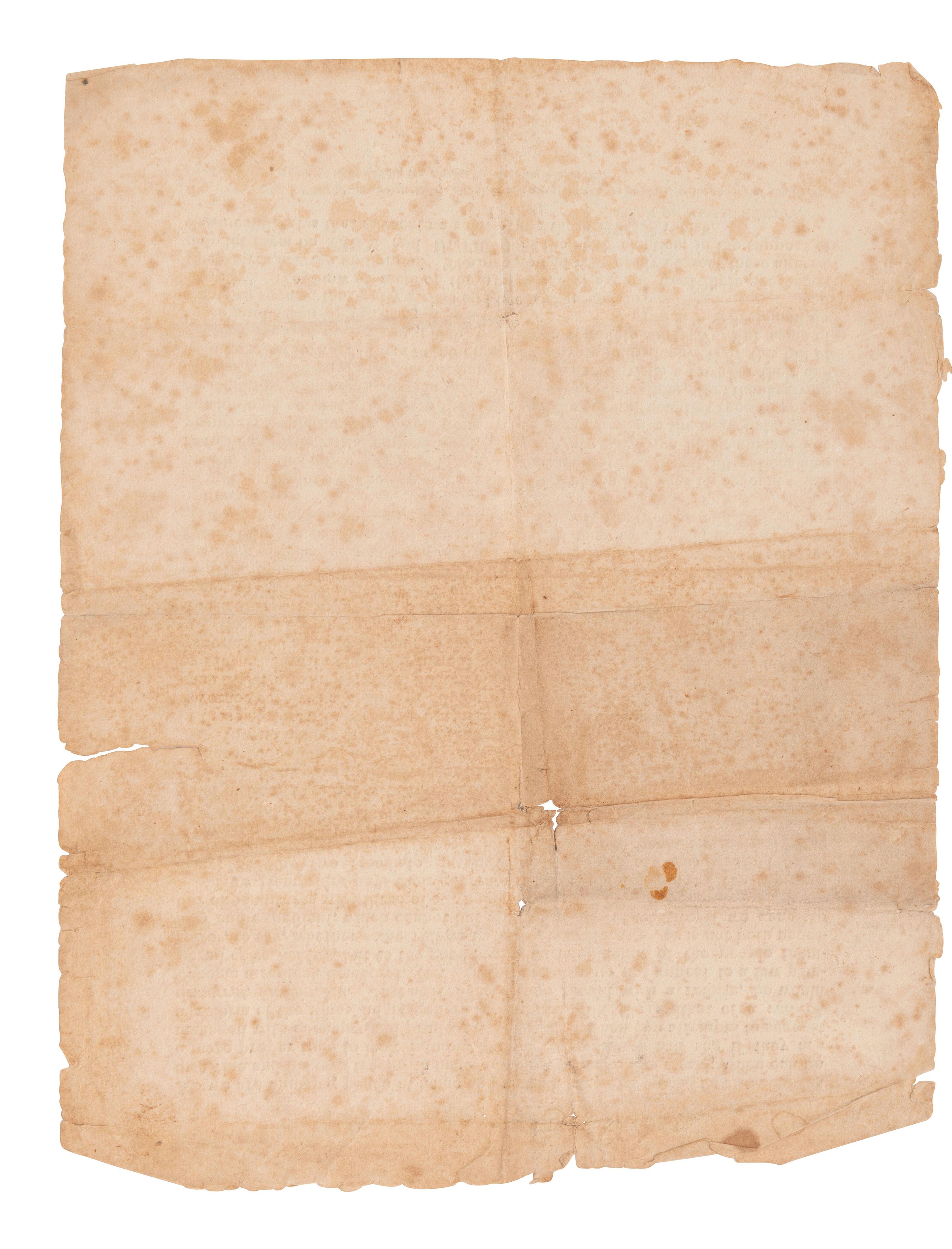 [POLITICS]. "To The People." Printed broadside from "A Citizen of Massachusetts."