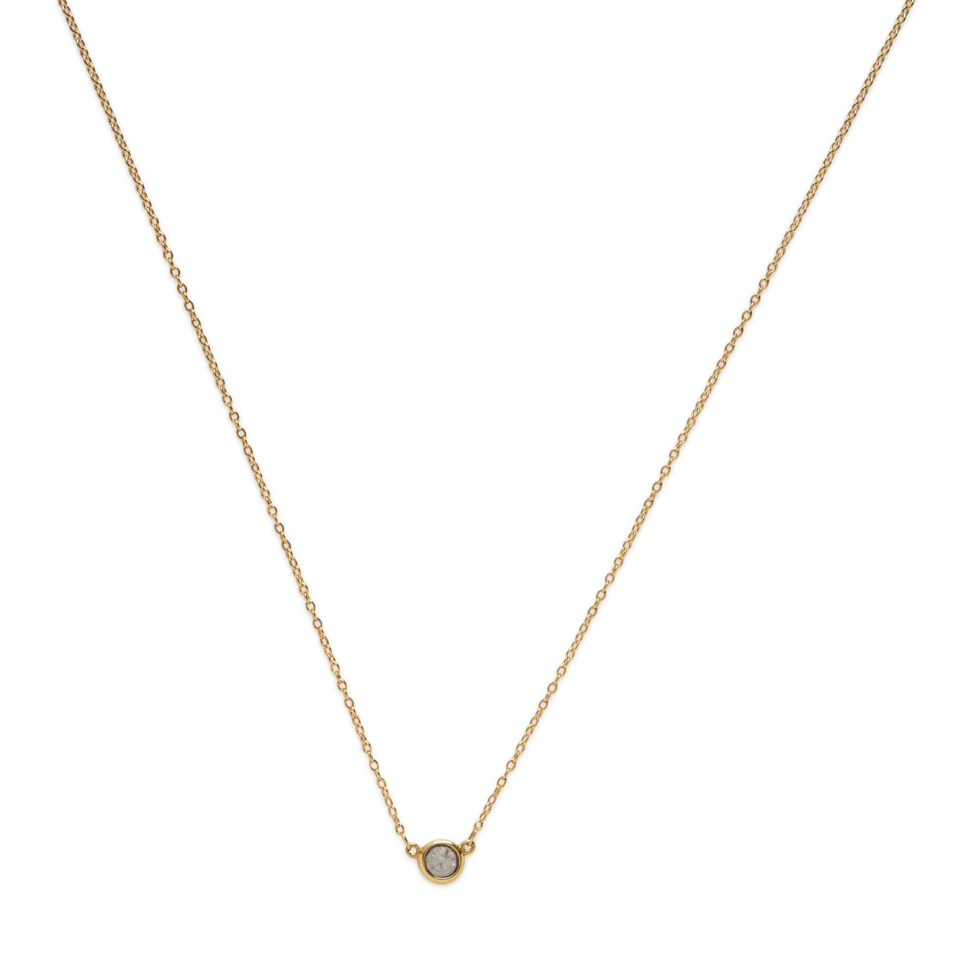 Tiffany & Co., Elsa Peretti, 'Diamonds by the Yard', Yellow Gold and Diamond Solitaire Necklace