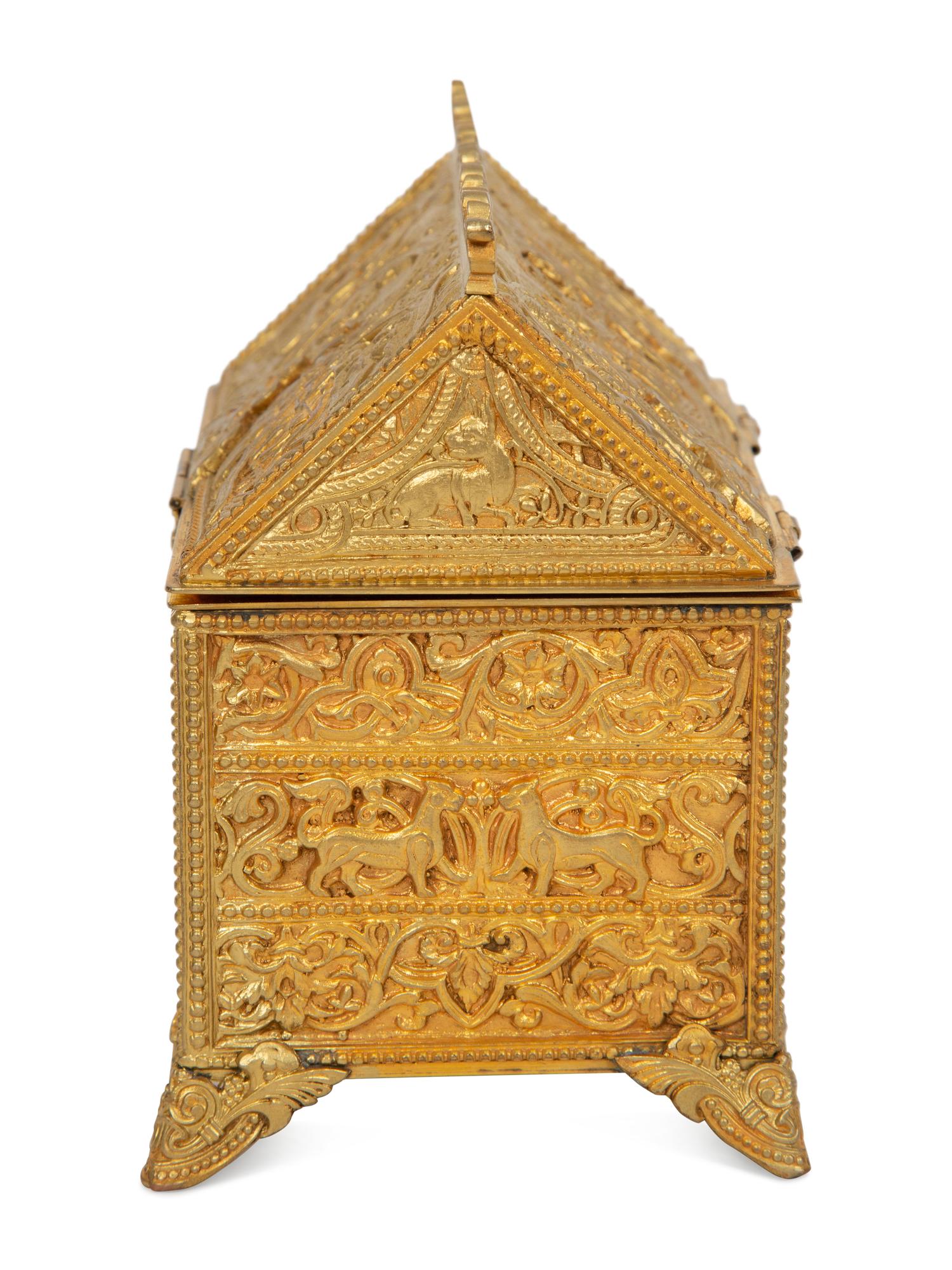 A Continental Bronze Table Casket
