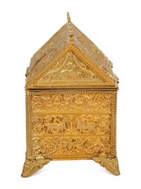 A Continental Bronze Table Casket