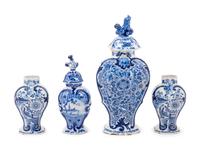 Four Delft Ceramic Vases