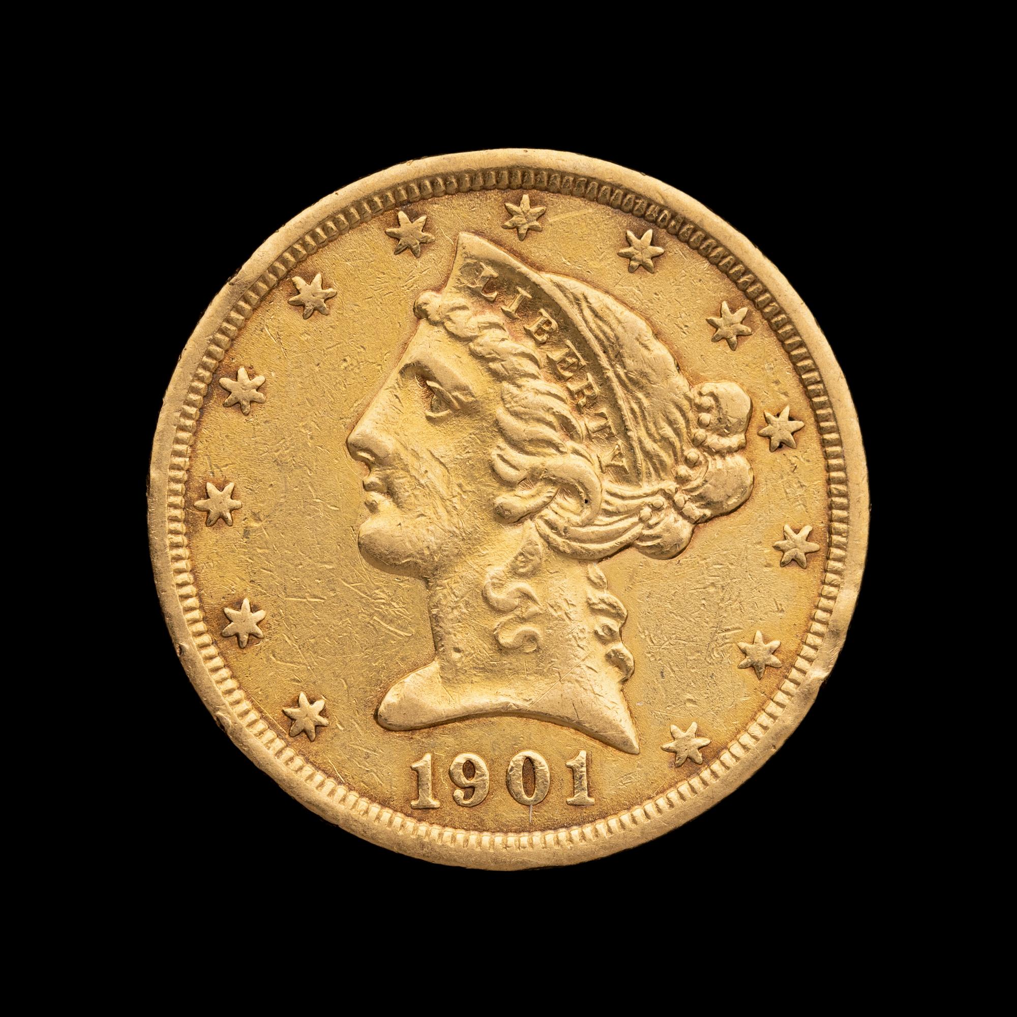A 1901-S Liberty Head $5 Gold Coin