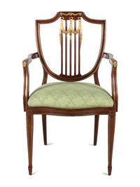 A Councill Craftsmen George III Style Parcel Gilt Walnut Armchair