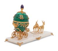 A Malachite Fantasy Coach in the Manner of Fabergé