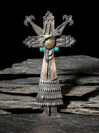 Large Silver Tufa Cast Shalako Pin / Pendant, 1973