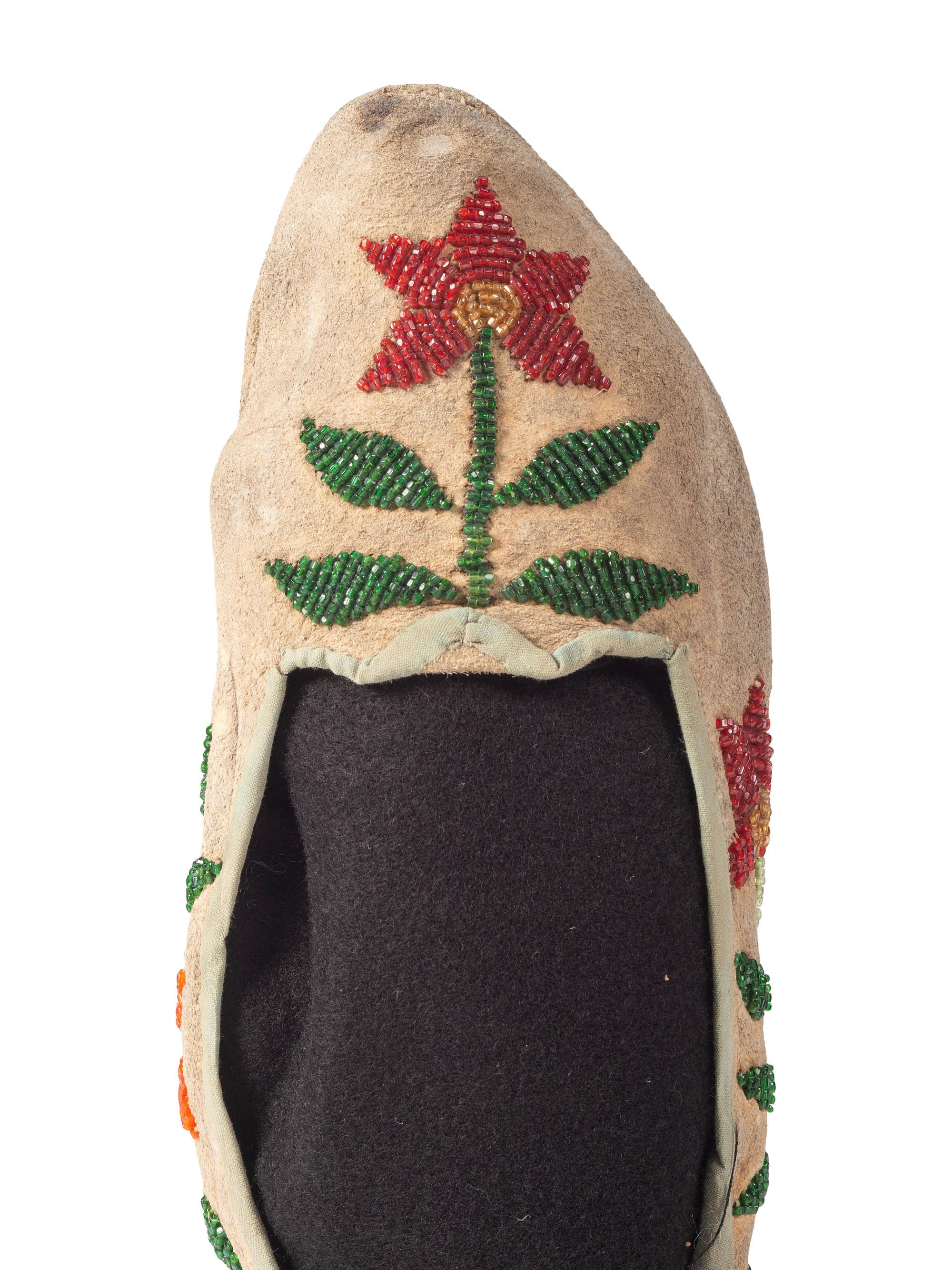 Northern Plains Beaded Hide Moccasins