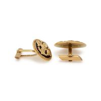 YELLOW GOLD AND ENAMEL CUFFLINKS