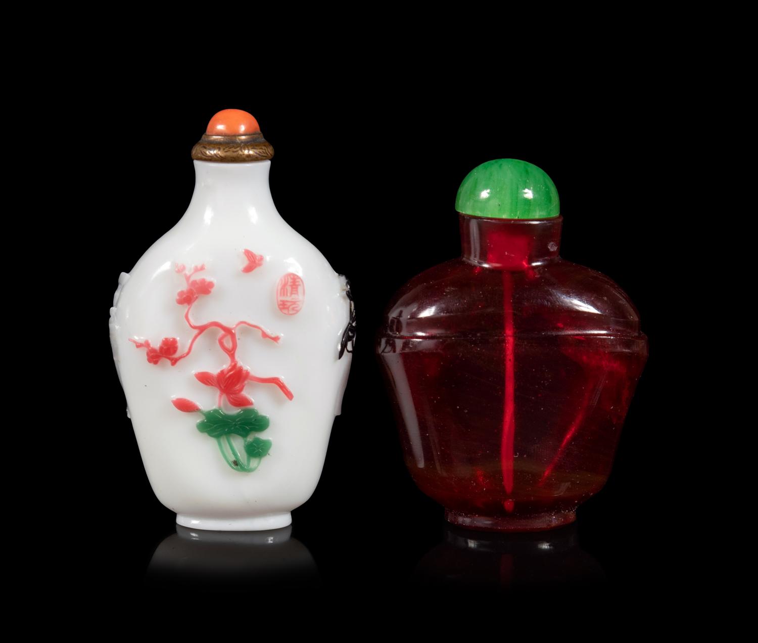 Two Chinese Glass Snuff Bottles