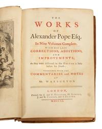 BINDINGS: The Works of Alexander Pope, Esq. , Complete with his Last Corrections, Additions and Improvements, 9 volumes