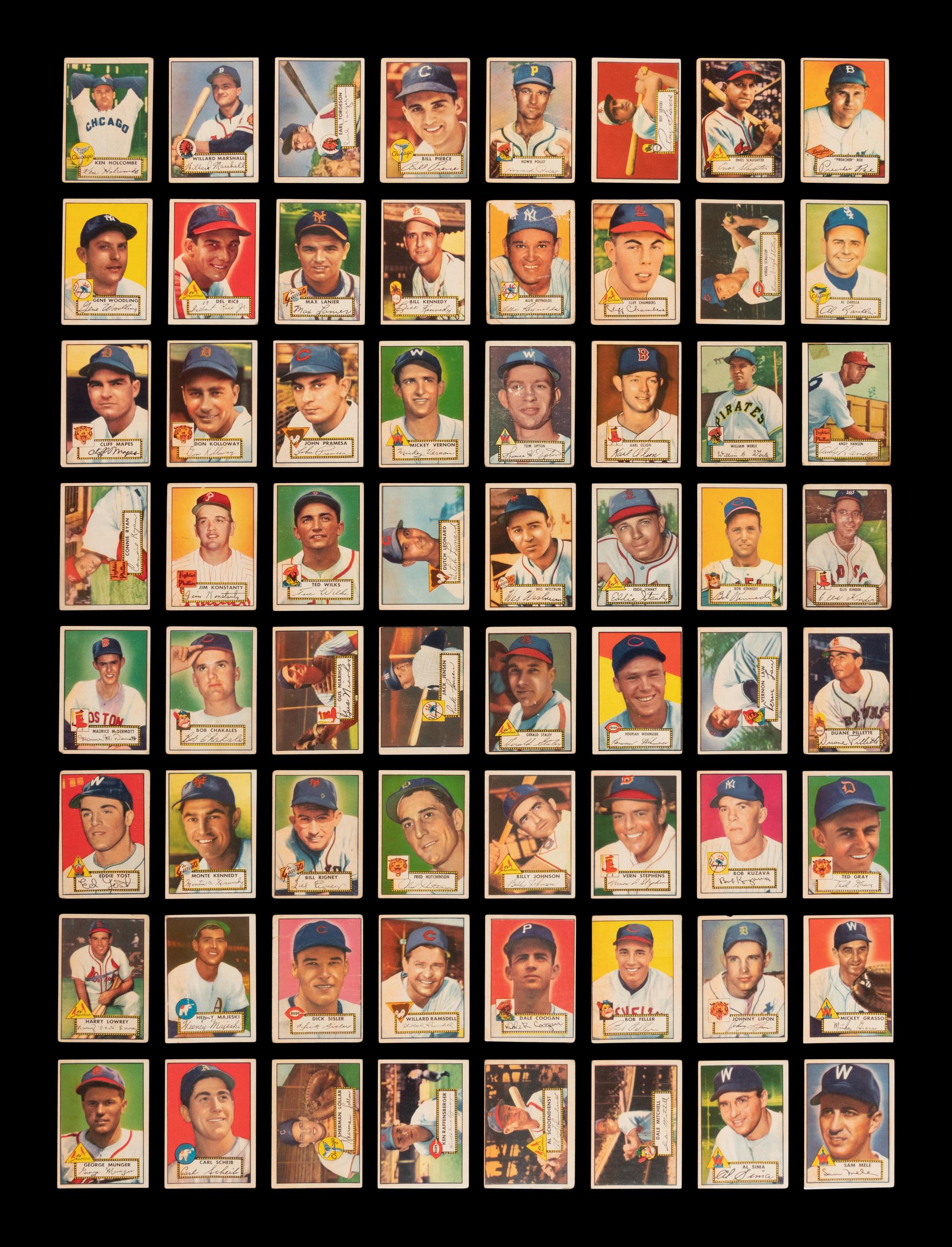 A Near Set of 1952 Topps Baseball Cards (402/407) Featuring 93 High Numbers
