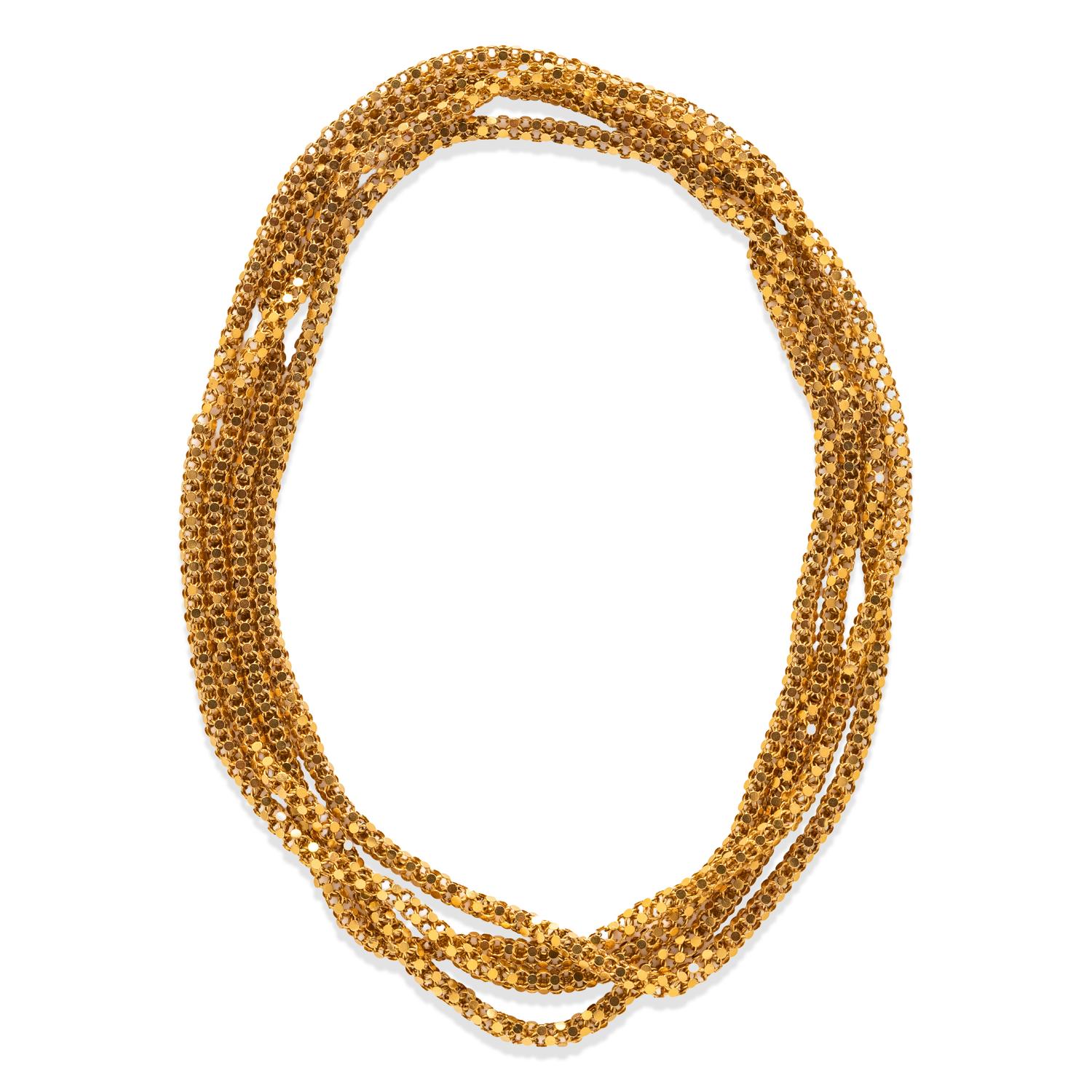 YELLOW GOLD FANCY LINK NECKLACE