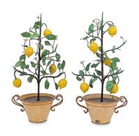 A Pair of Tole Models of Lemon Trees
