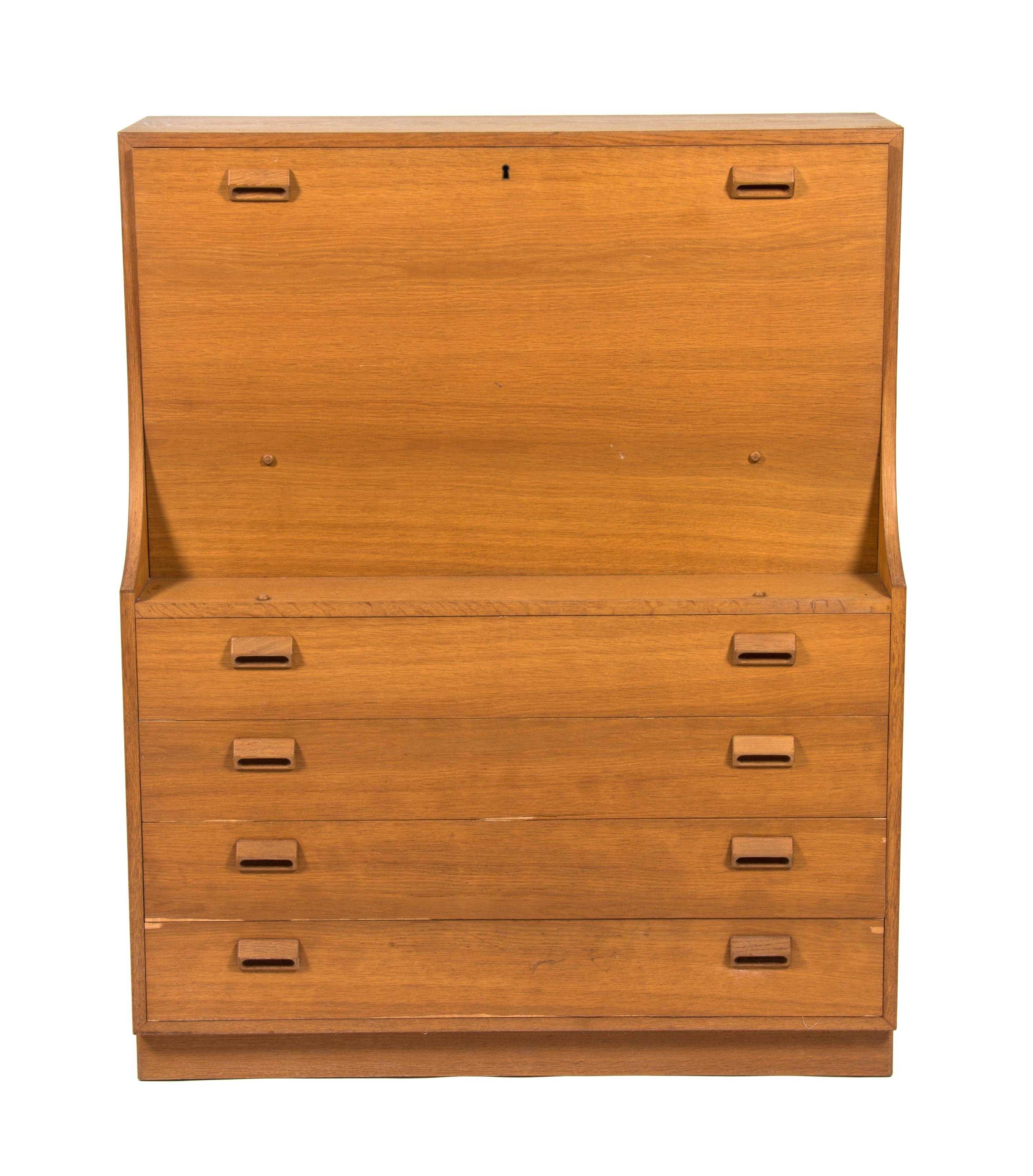 Borge Mogensen Teak Secretary Height 48 1/2 x width 39 x depth 18 inches. — MID 20TH CENTURY