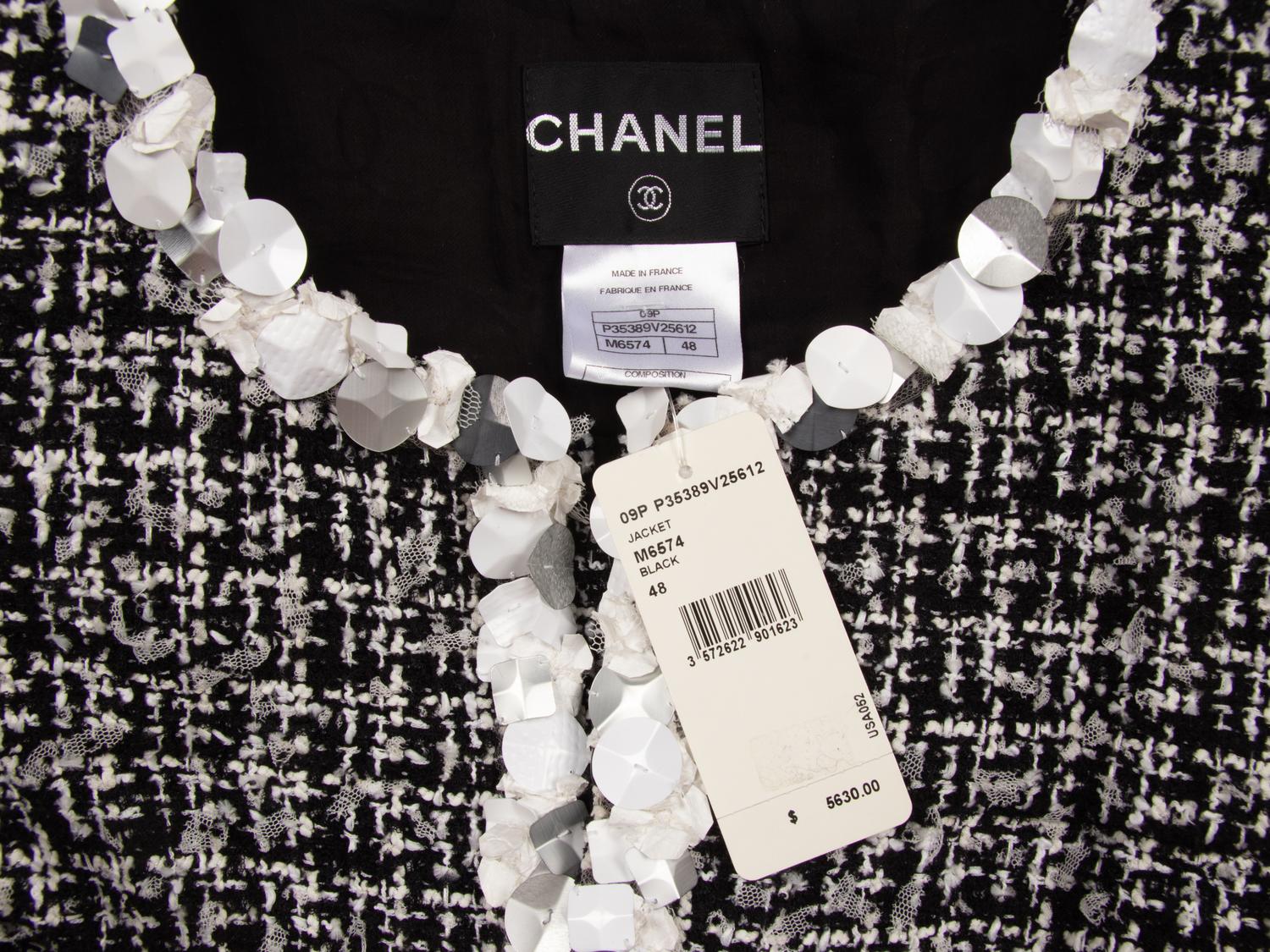 Chanel, Sequin-Trim Tweed Jacket