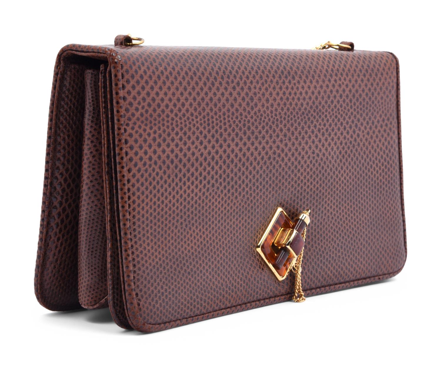 Judith Leiber Lizard Skin Wallet Shoulder Bag