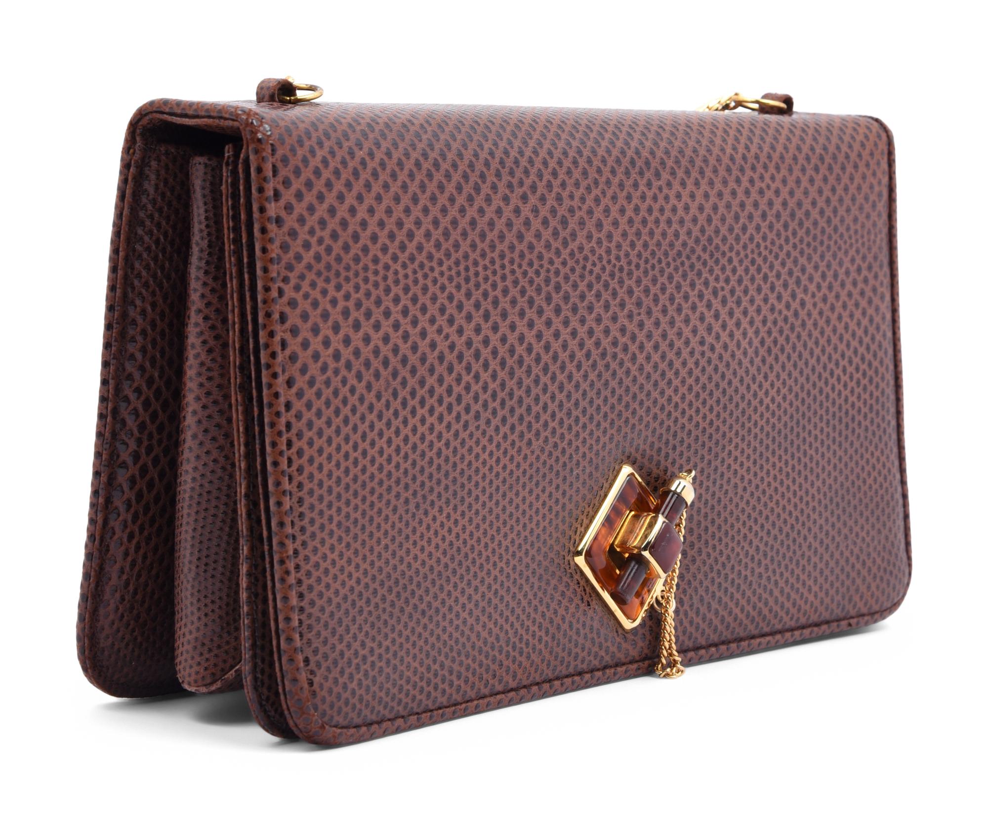 Judith Leiber Lizard Skin Wallet Shoulder Bag
