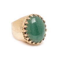 AVENTURINE QUARTZ AND YELLOW GOLD RING