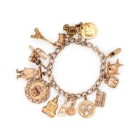 YELLOW GOLD CHARM BRACELET