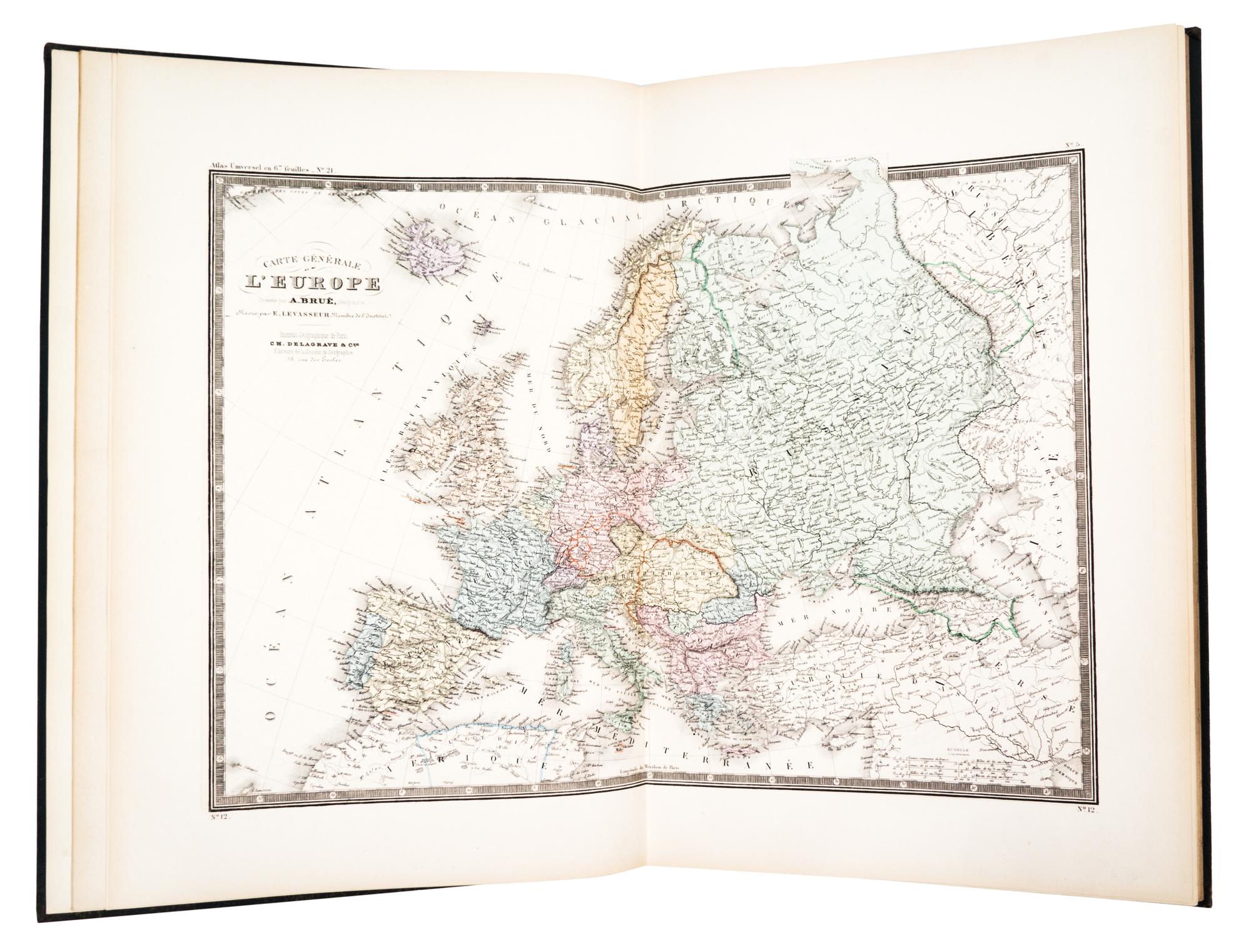 (LEVASSEUR, VICTOR) BRUE, ADRIEN HUBERT. Atlas universel de geographie physique, politique... Paris, 1875.