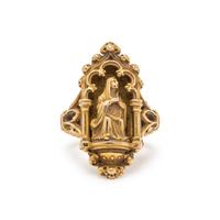 JULES & LOUIS WIESE, GOTHIC REVIVAL, YELLOW GOLD RING